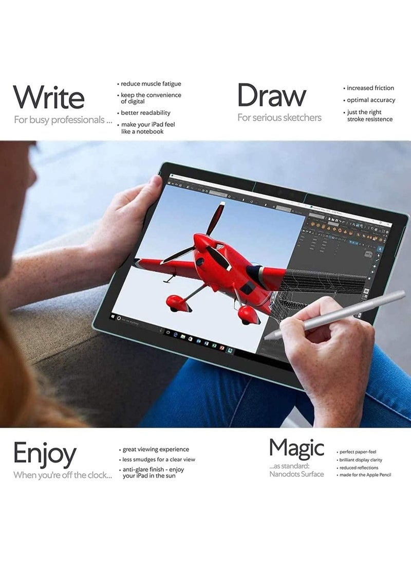 2Pcs Matte Screen Protector for Microsoft Surface Pro 11(2024)/10/X/9/8 13 inch, Paper Gloss Anti-Glare Matte Screen Protectors, Drawing, Writing with The Stylus Pen Like on Paper - Image 2